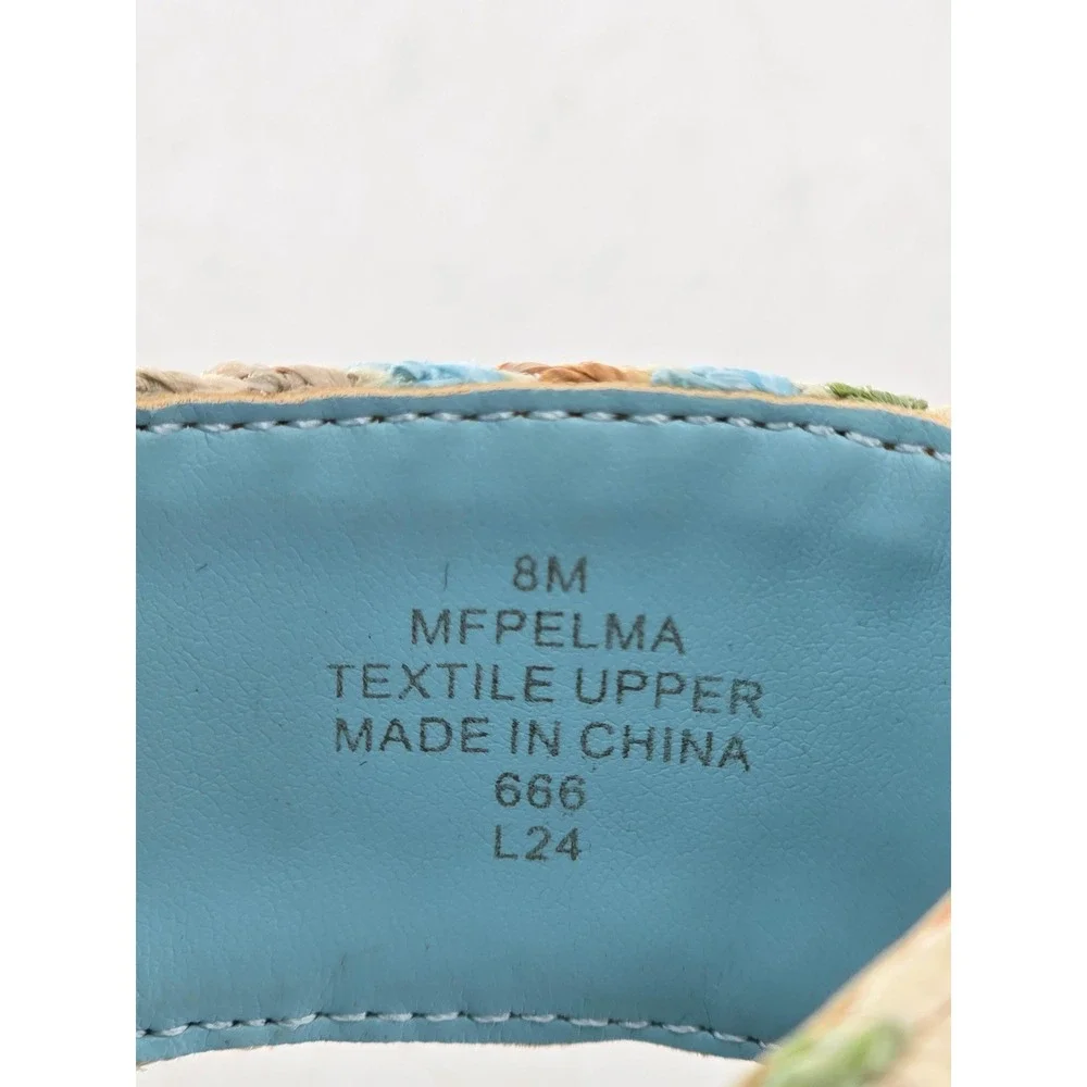 Marc Fisher Pelma Platform Sandal Womens 8 Light Blue Multi Woven - New